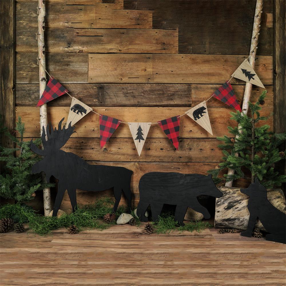 Kate Woodland Plaid Dark Wood Backdrop Designed by Arica Kirby - Kate Backdrop AU