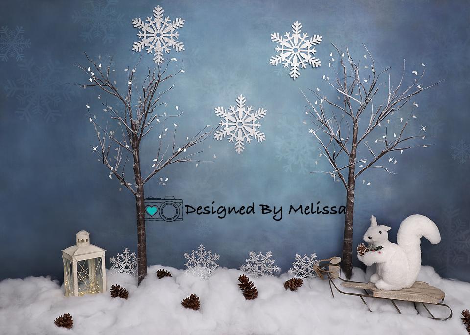 Kate Christmas Winter Blues Backdrop Designed by Melissa King