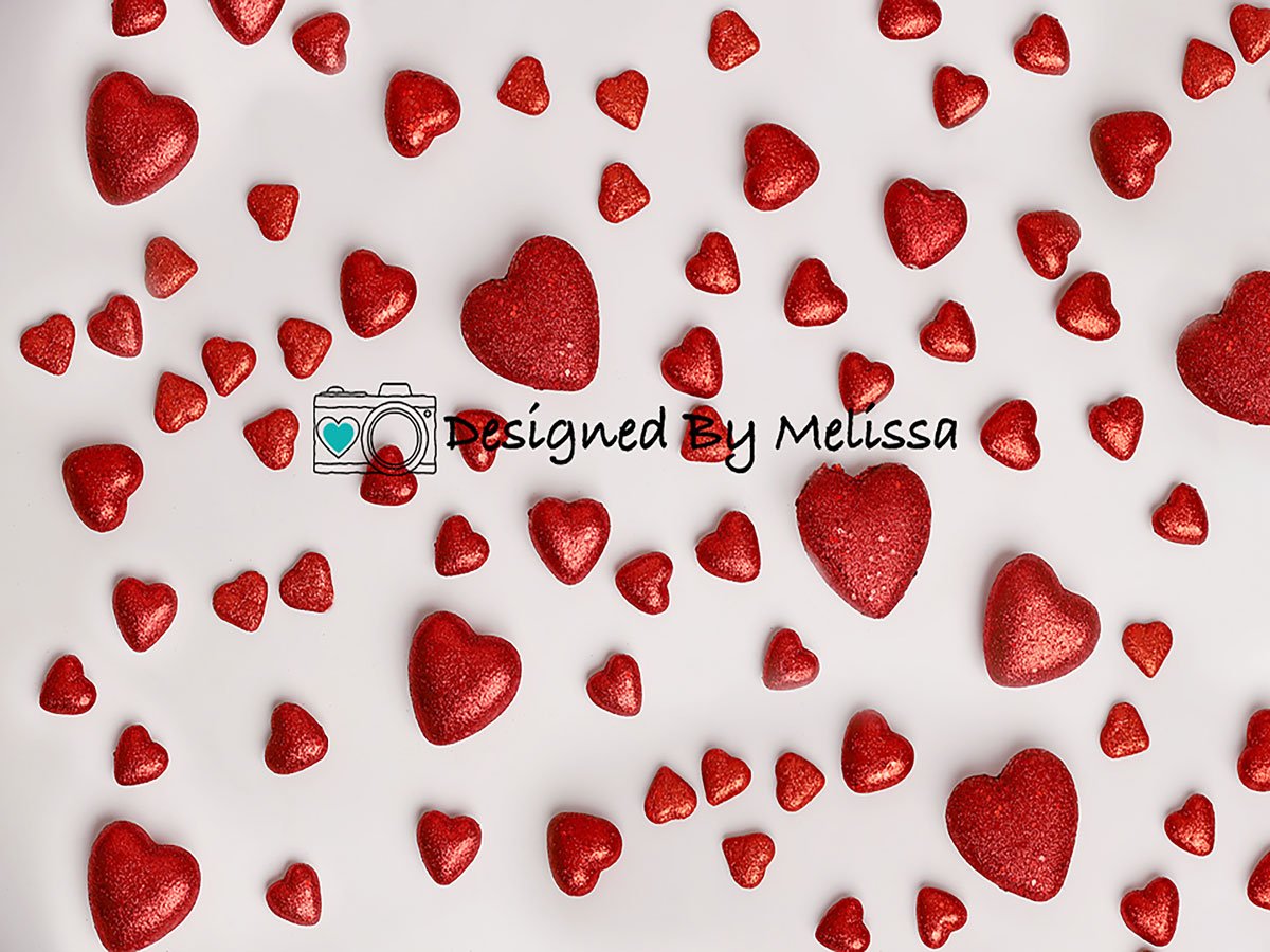 Kate Valentine's Day Red Hearts Backdrop Designed by Melissa King