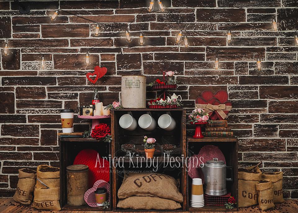 Kate Valentine's Day Coffee Backdrop I Love You a Latte Designed by Arica Kirby - Kate Backdrop AU