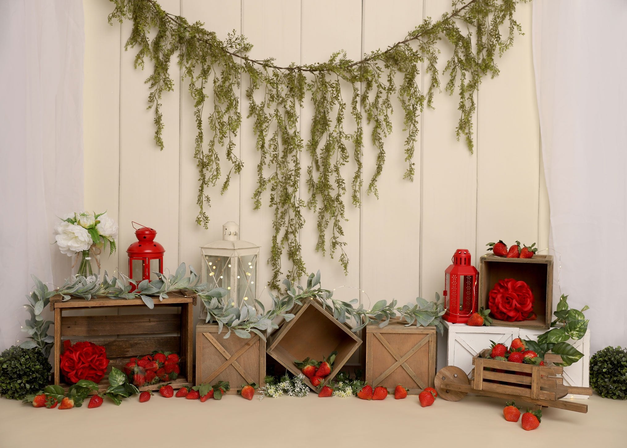 Kate Spring Strawberry Cake Smash Backdrop Designed by Melissa King - Kate Backdrop AU