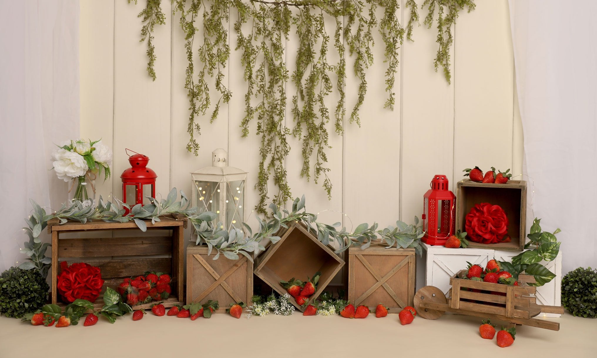 Kate Spring Strawberry Cake Smash Backdrop Designed by Melissa King - Kate Backdrop AU