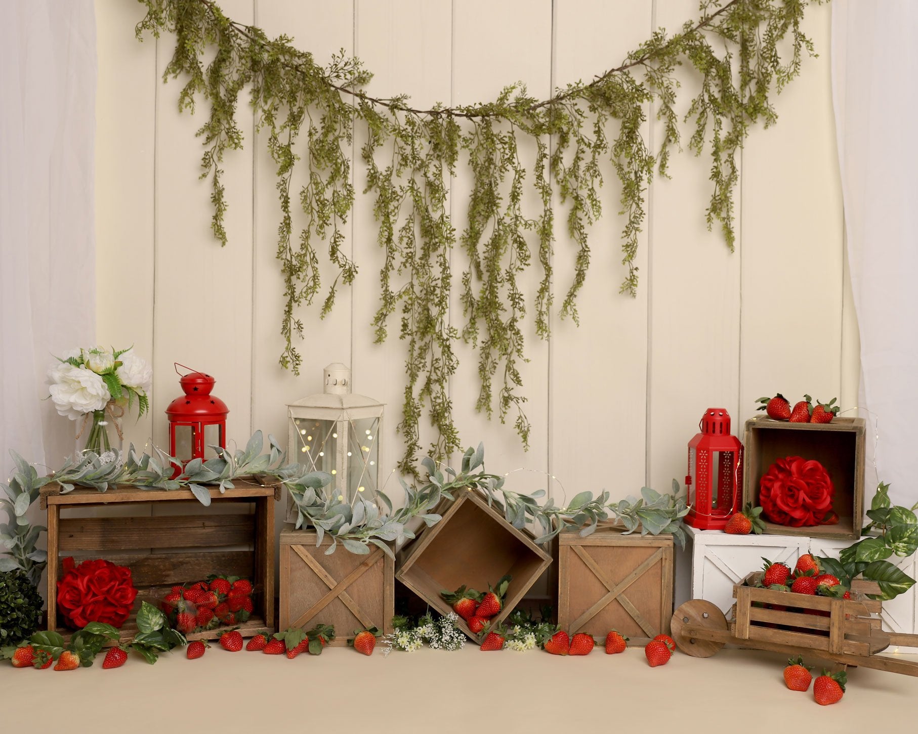 Kate Spring Strawberry Cake Smash Backdrop Designed by Melissa King - Kate Backdrop AU