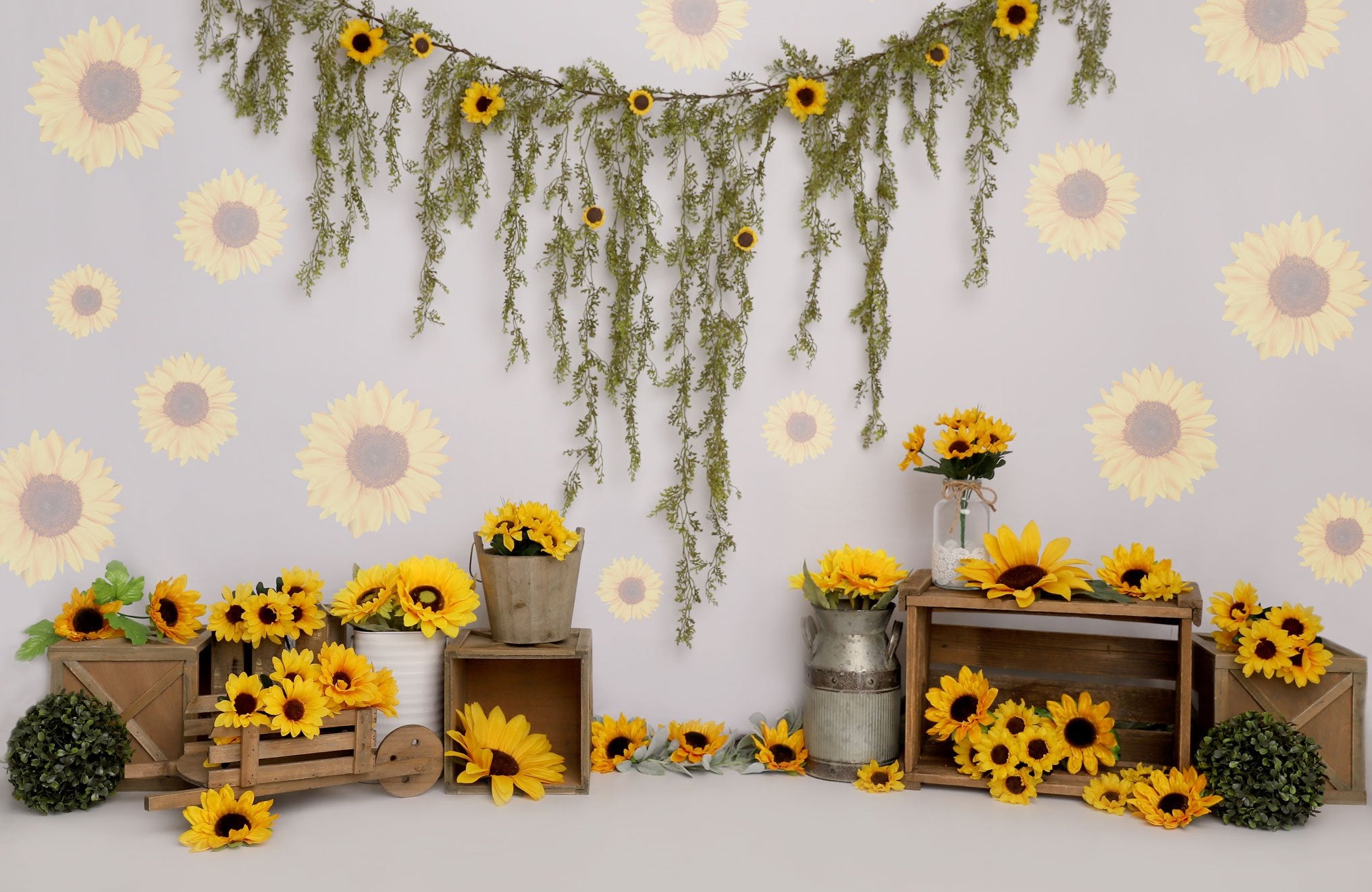 Kate Spring Sunflower Birthday Backdrop Designed by Melissa King