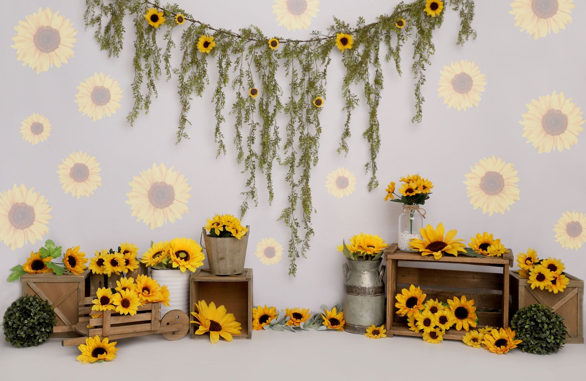 Kate Spring Sunflower Birthday Backdrop Designed by Melissa King - Kate Backdrop AU