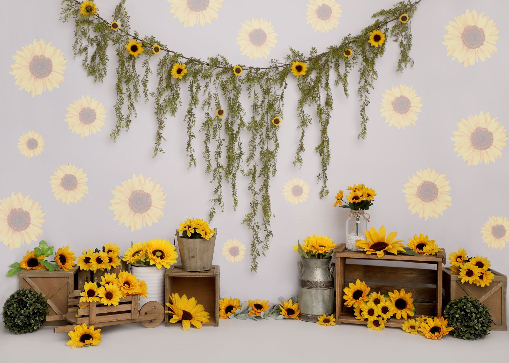 Kate Spring Sunflower Birthday Backdrop Designed by Melissa King - Kate Backdrop AU