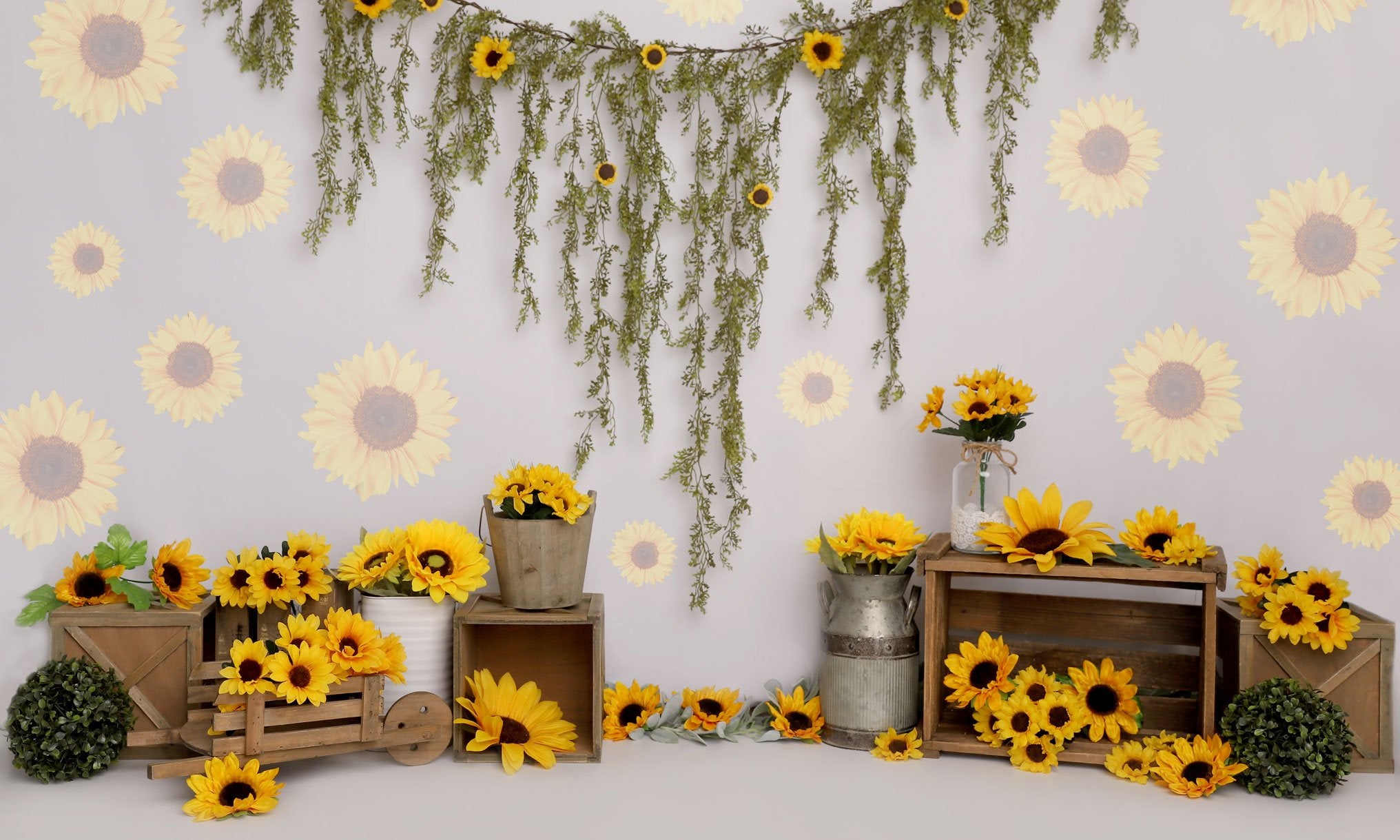 Kate Spring Sunflower Birthday Backdrop Designed by Melissa King