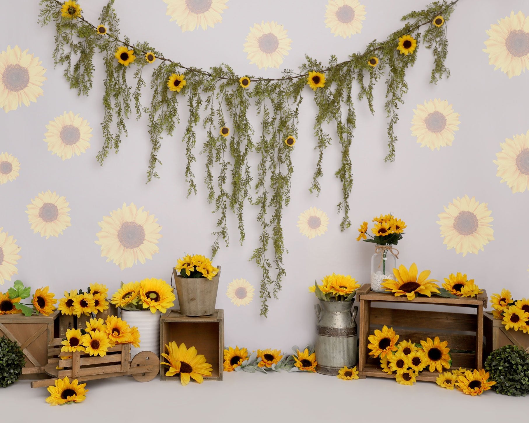 Kate Spring Sunflower Birthday Backdrop Designed by Melissa King - Kate Backdrop AU