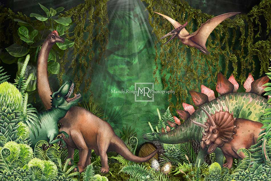 Kate Jungle Adventure Dinosaurs Backdrop Designed by Mandy Ringe Photography - Kate Backdrop AU