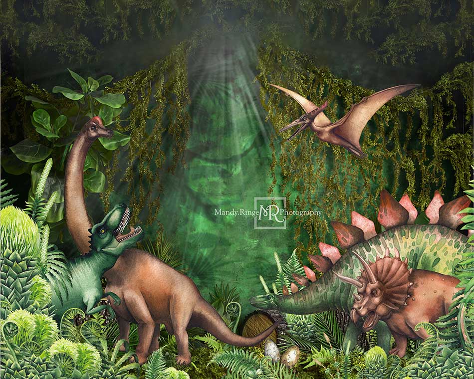 Kate Jungle Adventure Dinosaurs Backdrop Designed by Mandy Ringe Photography