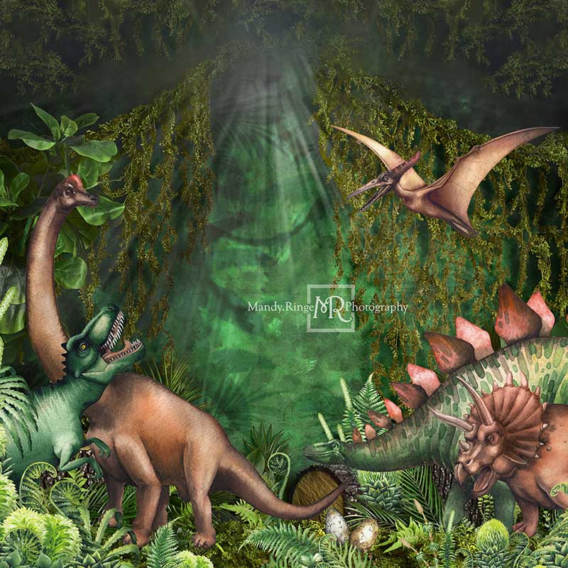 Kate Jungle Adventure Dinosaurs Backdrop Designed by Mandy Ringe Photography