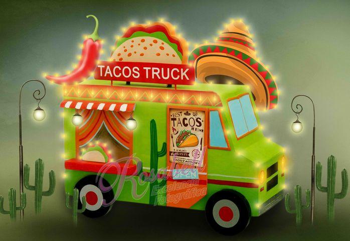 Kate Cake Smash Tacos Truck Chef Backdrop Designed by Rosabell Photography