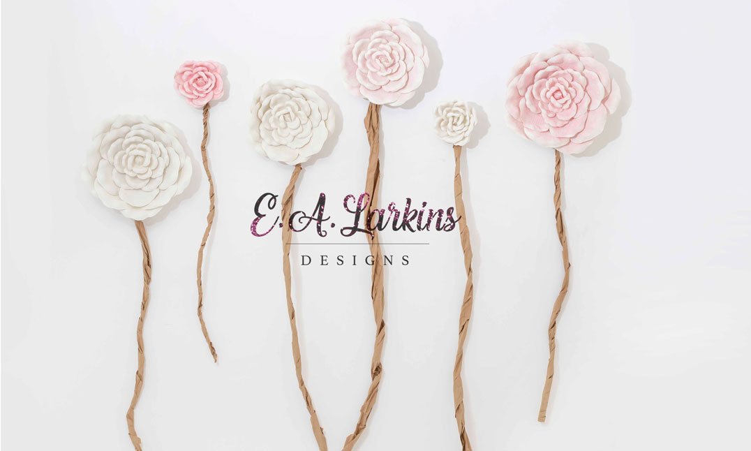 Kate Spring Simple Flowers White Backdrop Designed By Erin Larkins - Kate Backdrop AU