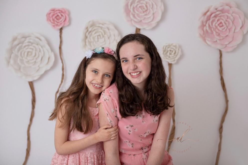 Kate Spring Simple Flowers White Backdrop Designed By Erin Larkins - Kate Backdrop AU