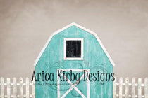Kate Spring Blue Barn Backdrop Designed by Arica Kirby