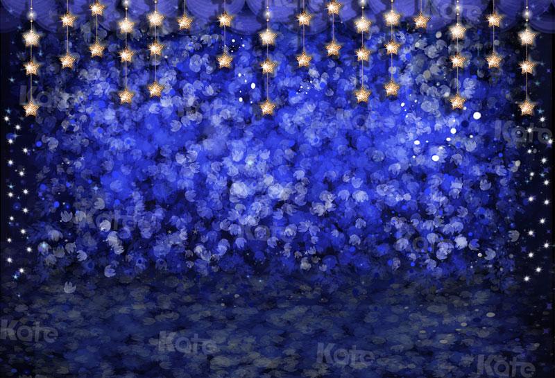 Kate Starry Night Blue Flowers Backdrop for Photography