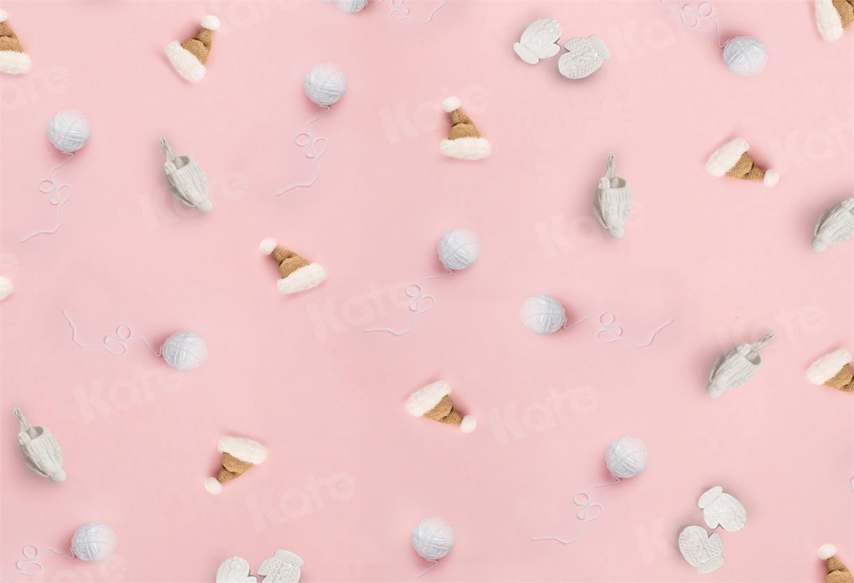 Kate Winter Cake Smash Hat Gloves Backdrop for Photography - Kate Backdrop AU