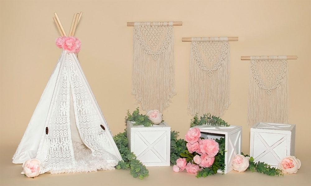 Kate Mother's Day Tent Flowers Boho Backdrop Designed by Valerie Miranda - Kate Backdrop AU