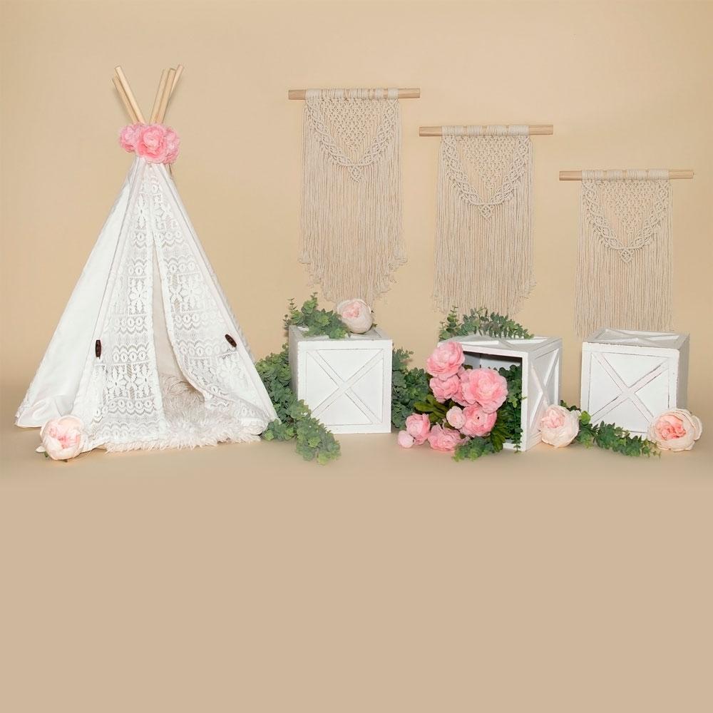 Kate Mother's Day Tent Flowers Boho Backdrop Designed by Valerie Miranda - Kate Backdrop AU
