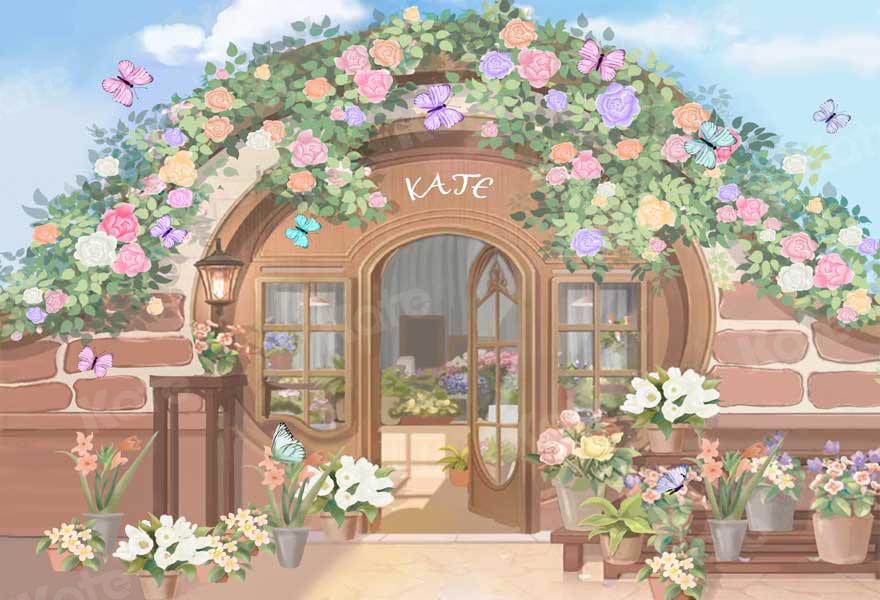 Kate Mother's Day Flowers Shop Watercolor Backdrop Designed By JFCC - Kate Backdrop AU