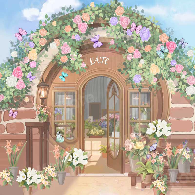 Kate Mother's Day Flowers Shop Watercolor Backdrop Designed By JFCC