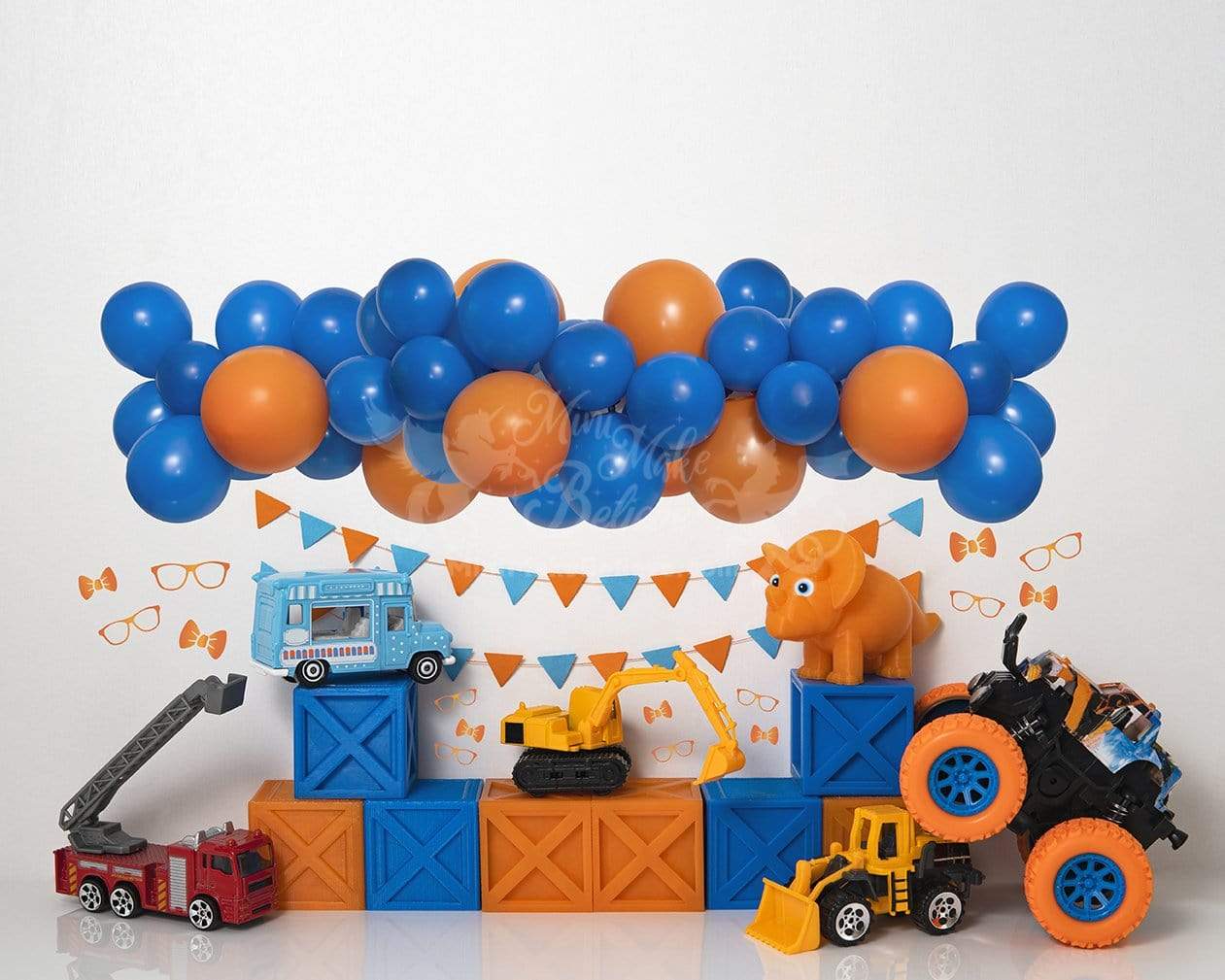 Kate Boy Cake Smash Toy Backdrop Blip Nerd Giggle Guy for Photography Designed by Mini MakeBelieve - Kate Backdrop AU