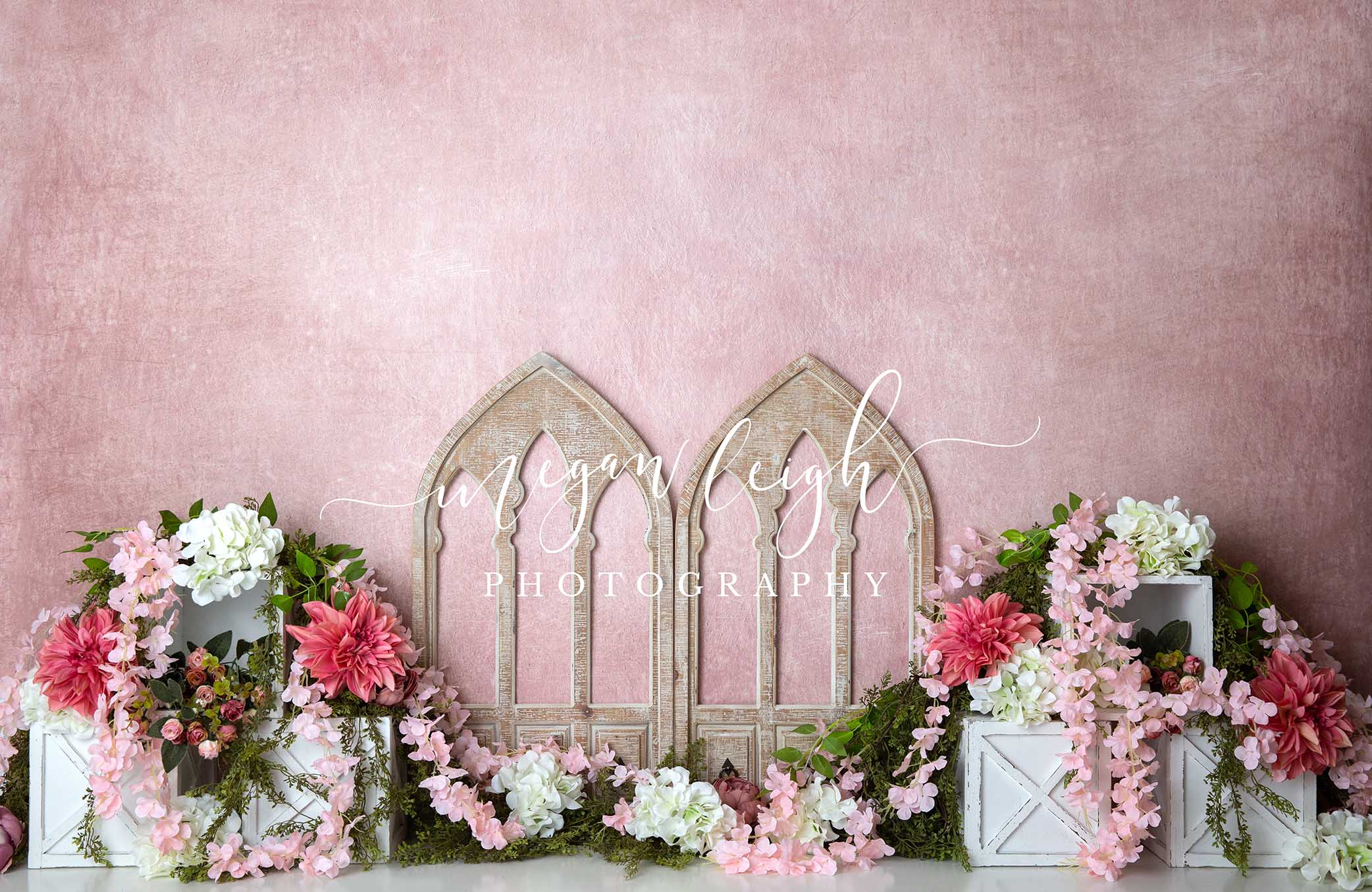 Kate Spring Barn Door Cake Smash Pink Backdrop Designed by Megan Leigh Photography - Kate Backdrop AU