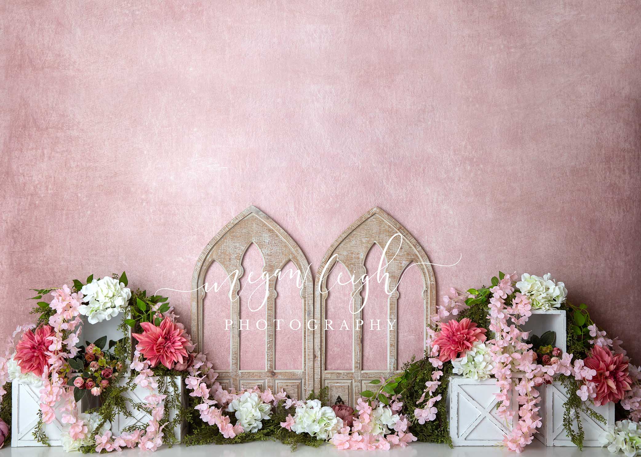 Kate Spring Barn Door Cake Smash Pink Backdrop Designed by Megan Leigh Photography - Kate Backdrop AU