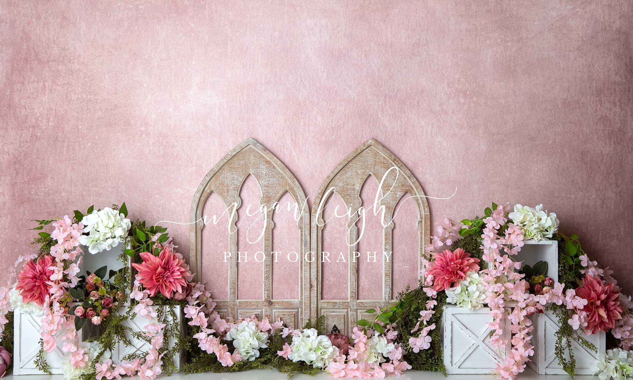 Kate Spring Barn Door Cake Smash Pink Backdrop Designed by Megan Leigh Photography - Kate Backdrop AU