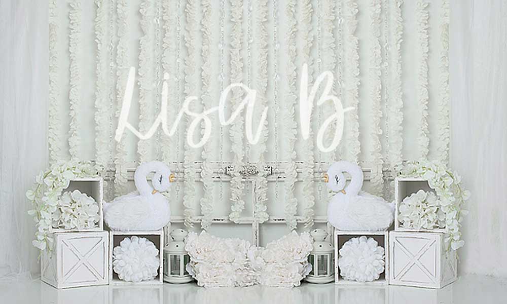 Kate White Swan Wedding Backdrop for Photography Designed by Lisa B