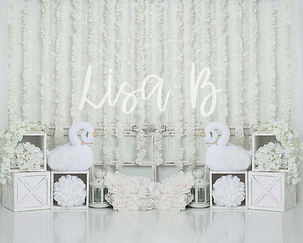 Kate White Swan Wedding Backdrop for Photography Designed by Lisa B