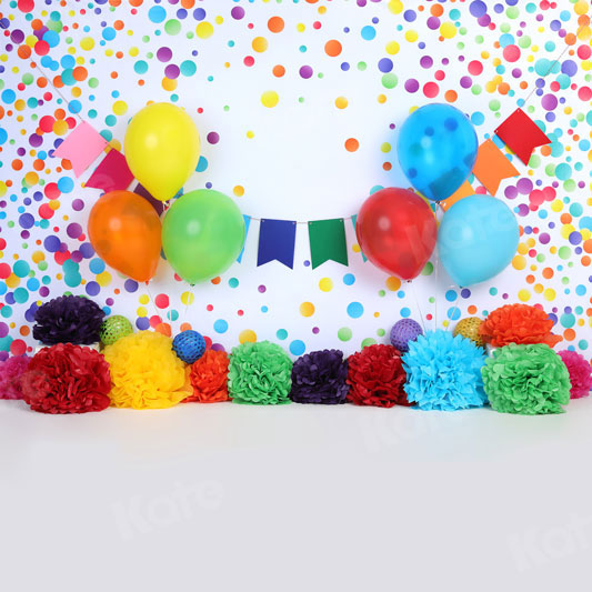 Kate Cake Smash Balloon Party Colorful Spots Backdrop for Photography