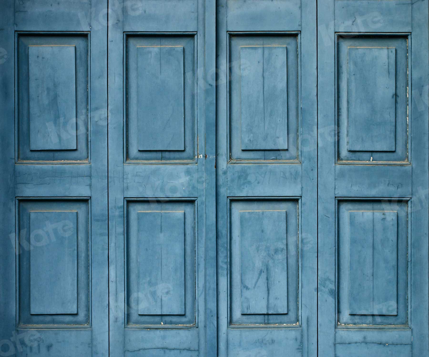 Kate Blue Retro Wood Door Backdrop for Photography