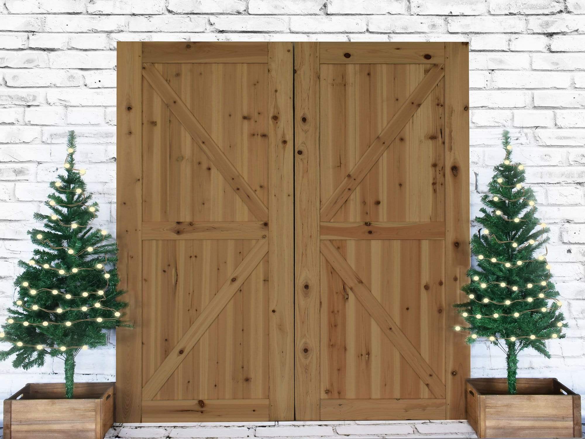 Kate Christmas Dark Barn Door Backdrop Designed By Jerry_Sina - Kate Backdrop AU