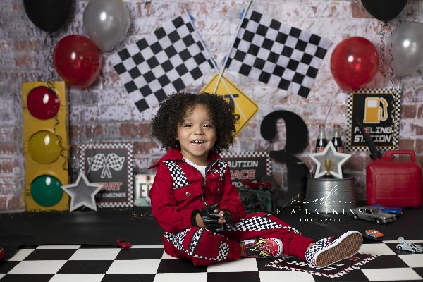 Kate Speed Racer with Balloons Backdrop Designed By Erin Larkins