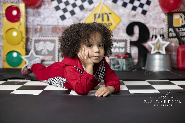 Kate Speed Racer with Balloons Backdrop Designed By Erin Larkins