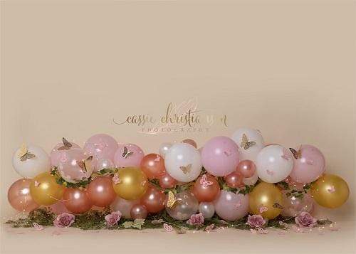 Kate Balloons with Butterfly Backdrop for Photography Designed by Cassie Christiansen Photography - Kate Backdrop AU