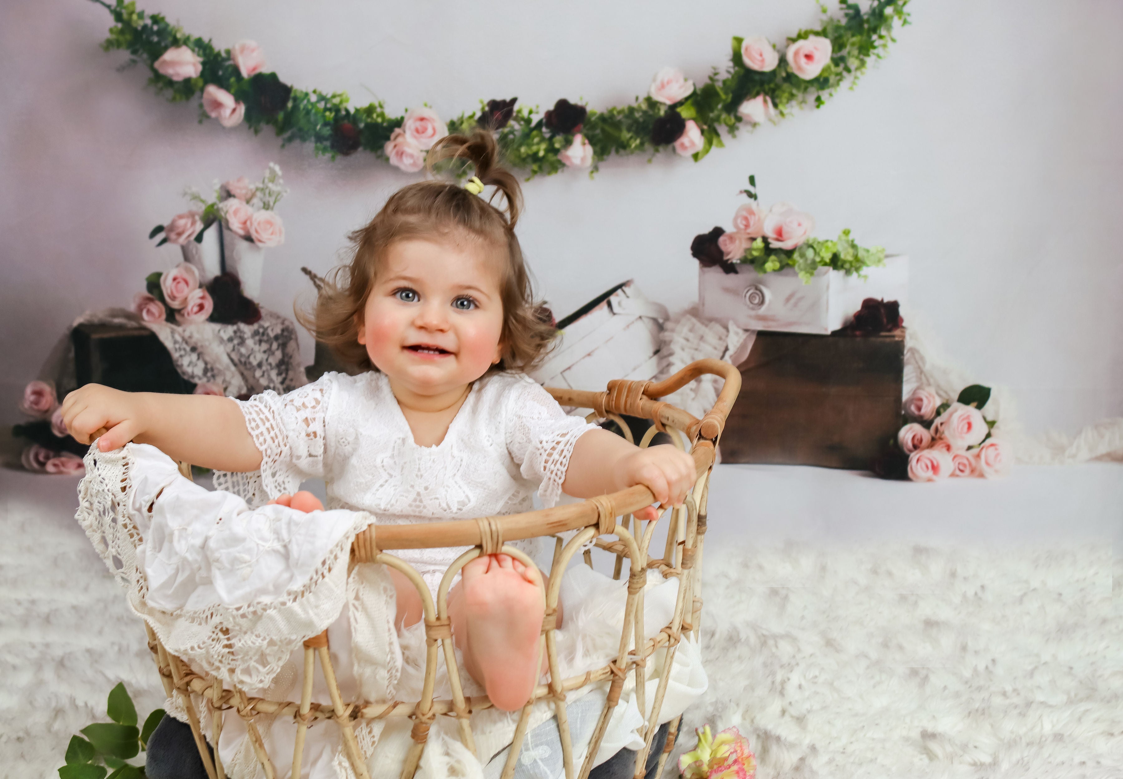 Kate Spring Rose Blooms Floral Backdrop Designed by Keerstan Jessop - Kate Backdrop AU