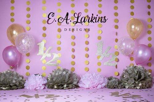 Kate Birthday Pink with Balloons Backdrop for Photography Designed By Erin Larkins