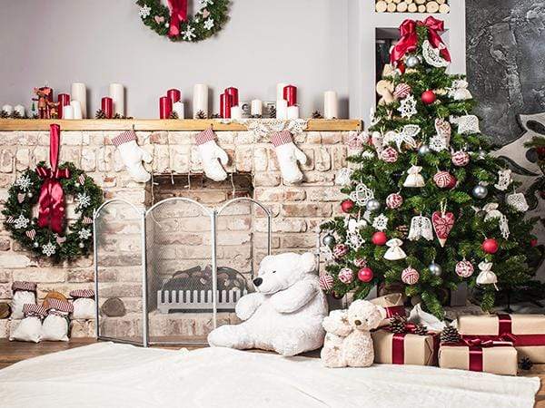 Katebackdrop£ºKate Christmas Stocking Backdrop Tree Children Photo Background