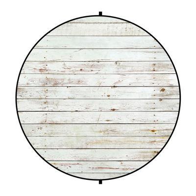 Kate White Wood/Flowers Round Mixed Collapsible Backdrop for Baby Photography 5X5ft(1.5x1.5m)