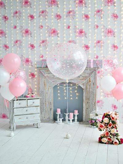 Katebackdrop£ºKate Photography Backdrop Lights Wall Balloons Babies Birthday Backgrounds For Photgraphy