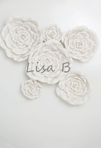 Kate White Flowers Backdrop Designed by Lisa B