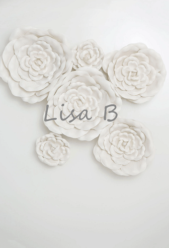 Kate White Flowers Backdrop Designed by Lisa B - Kate Backdrop AU