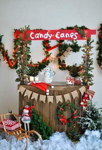 Kate Christmas Candy Canes Children Backdrop for Photography