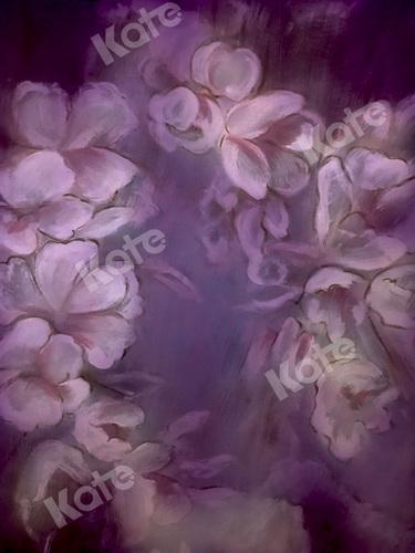 Kate Fine Art Purple Painting Flowers Backdrop for Photography