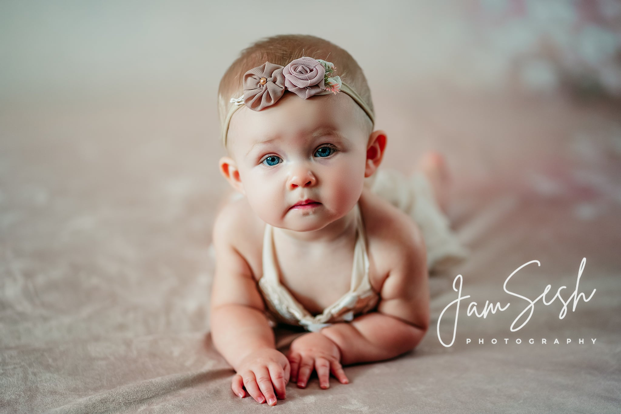 Kate Flowers Light Brown Backdrop Portrait Photography