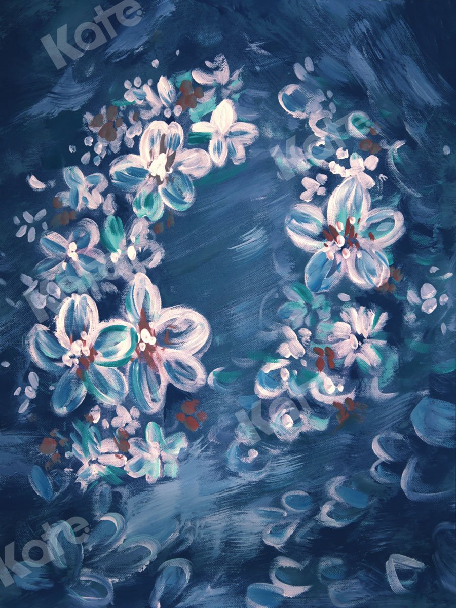 Kate Fine Art Blue Flowers in Clusters Backdrop for Photography - Kate Backdrop AU