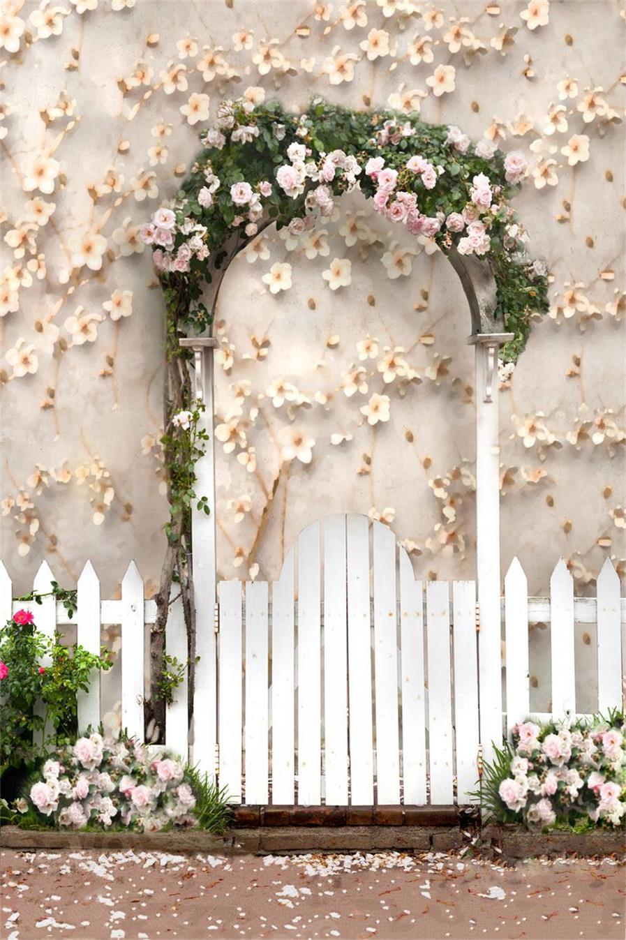 Kate Spring/mother's Day Flowers Arch Floral Wall Backdrop for Photography - Kate Backdrop AU