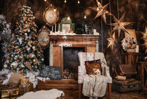 Kate Vintage Christmas Backdrop for Family Photography - Kate Backdrop AU